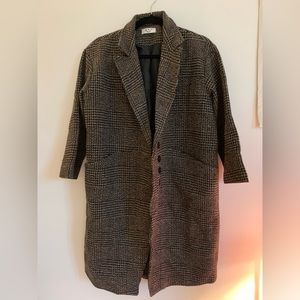 Brown Mid-Length Jacket/Pea Coat - Size M